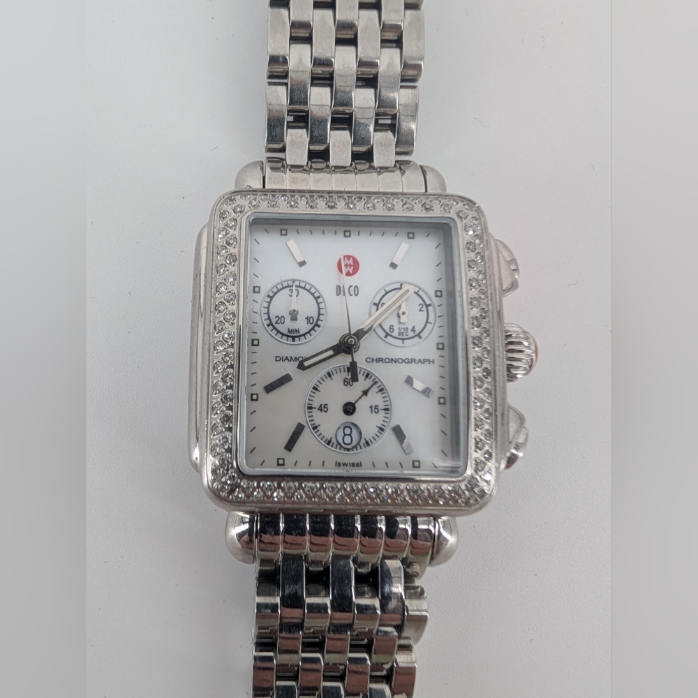 Michele Deco Diamond Chronograph Watch